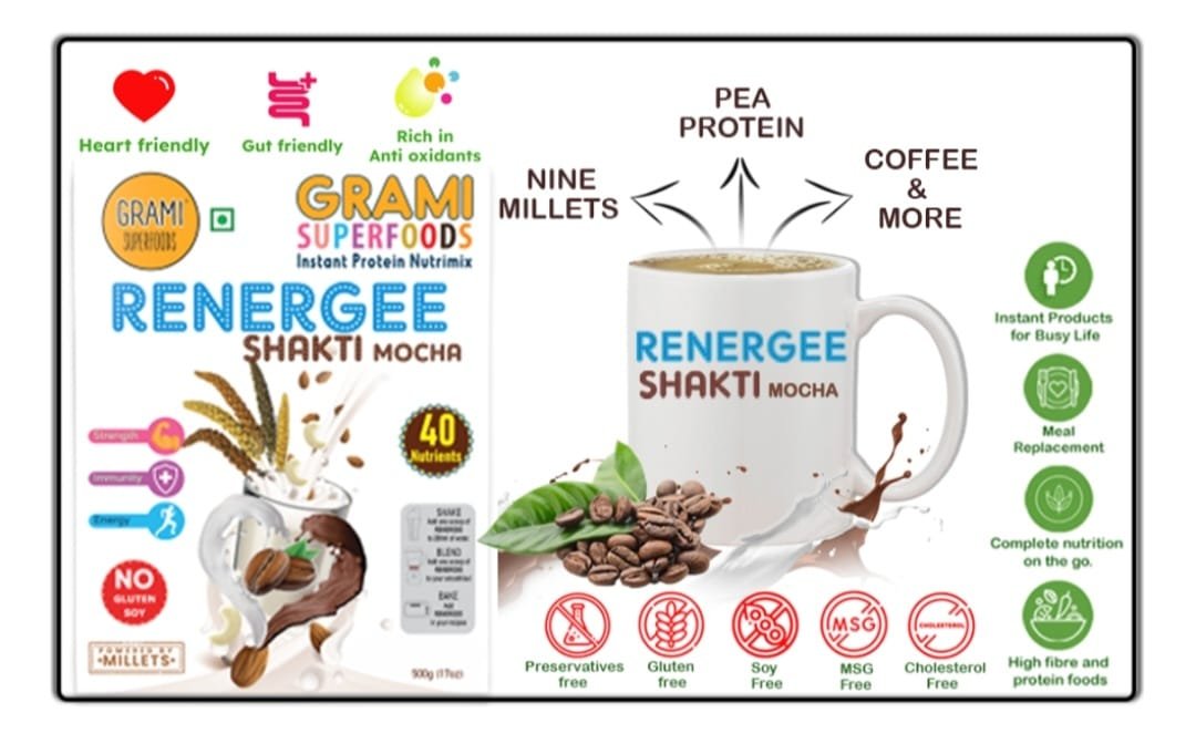Plant-based mocha protein drink with nuts and flax seeds