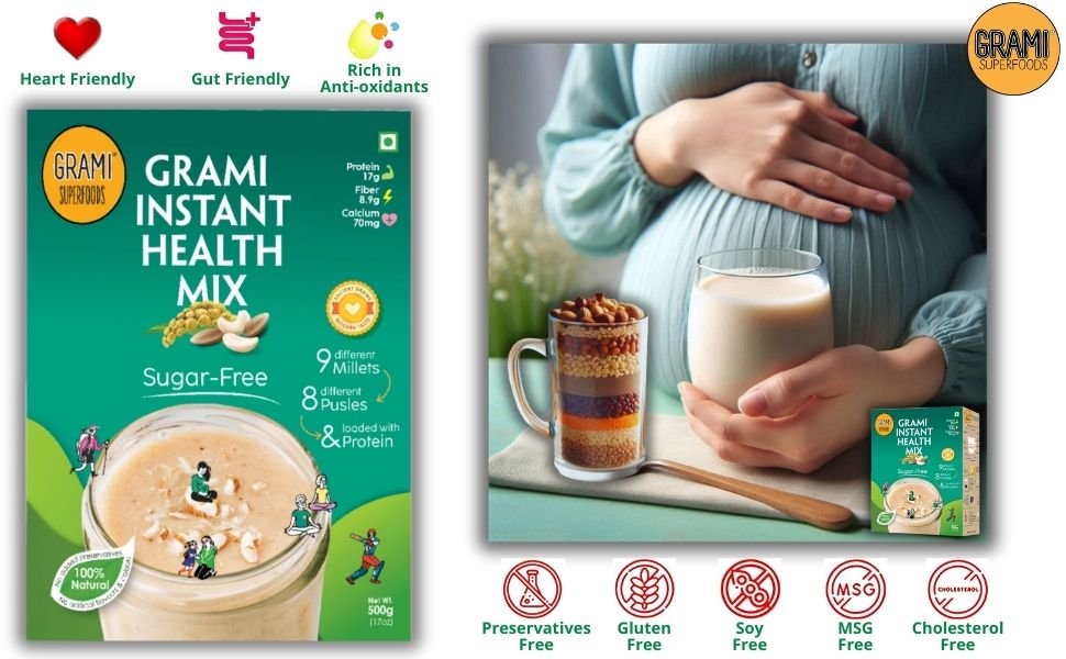 sugar-free health mix with pea protein and flax seeds