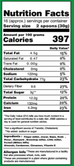 Nutri Info Ingredients